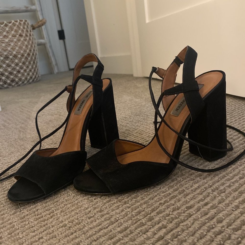 Steve Madden Black Suede Heels